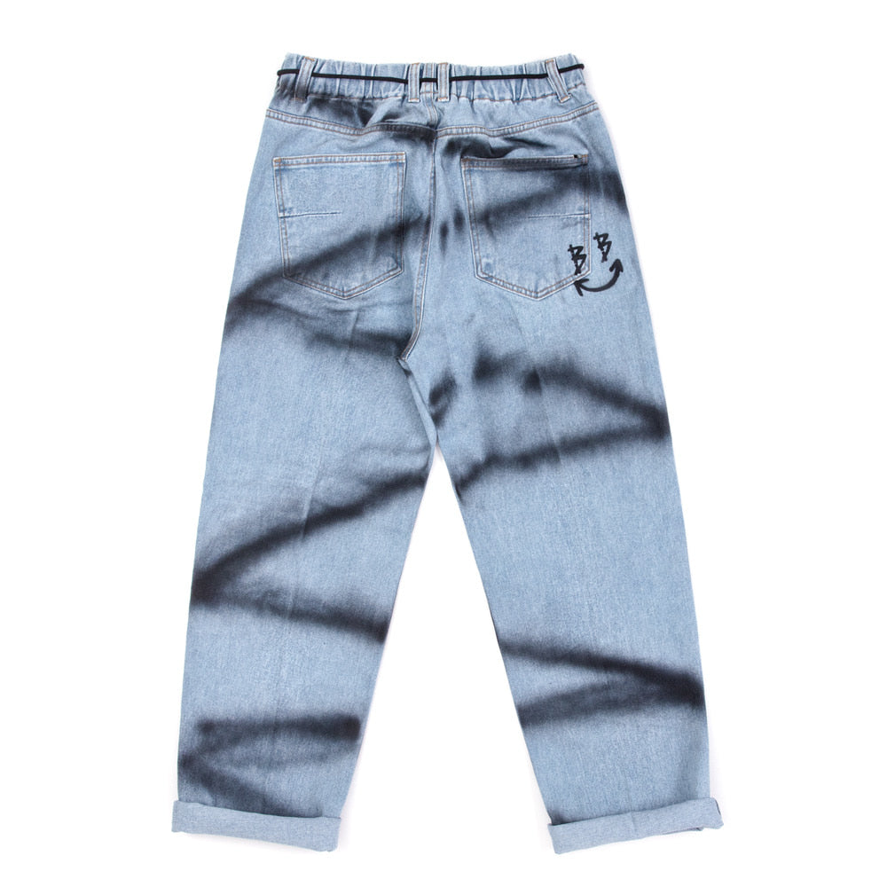 ブラックブロンド(BLACKBLOND) BBD Sprayed Custom Denim Pants (Light Blue)