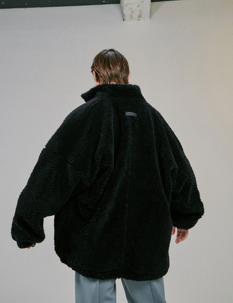 ディープリーク(DPRIQUE) OVERSIZED SHEARLING JACKET - BLACK