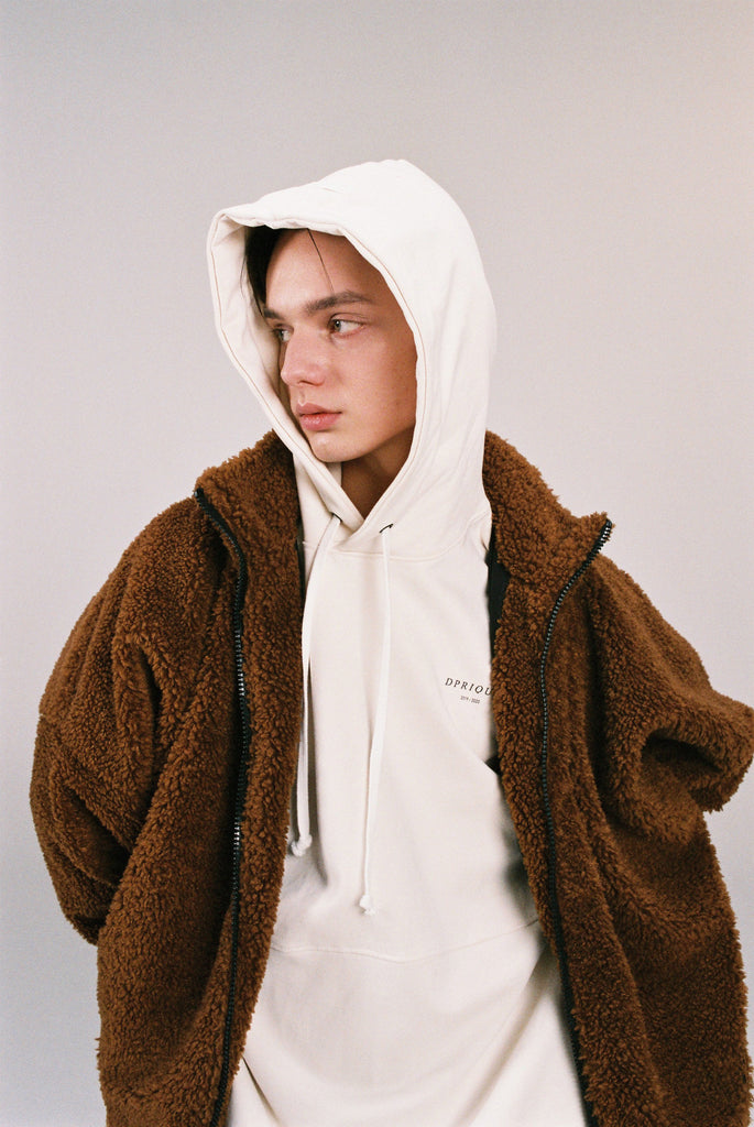 ディープリーク(DPRIQUE) OVERSIZED SHEARLING JACKET - BROWN