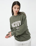NCOVER(エンカバー)PIGMENT CRACK LOGO SWEATSHIRT-KHAKI
