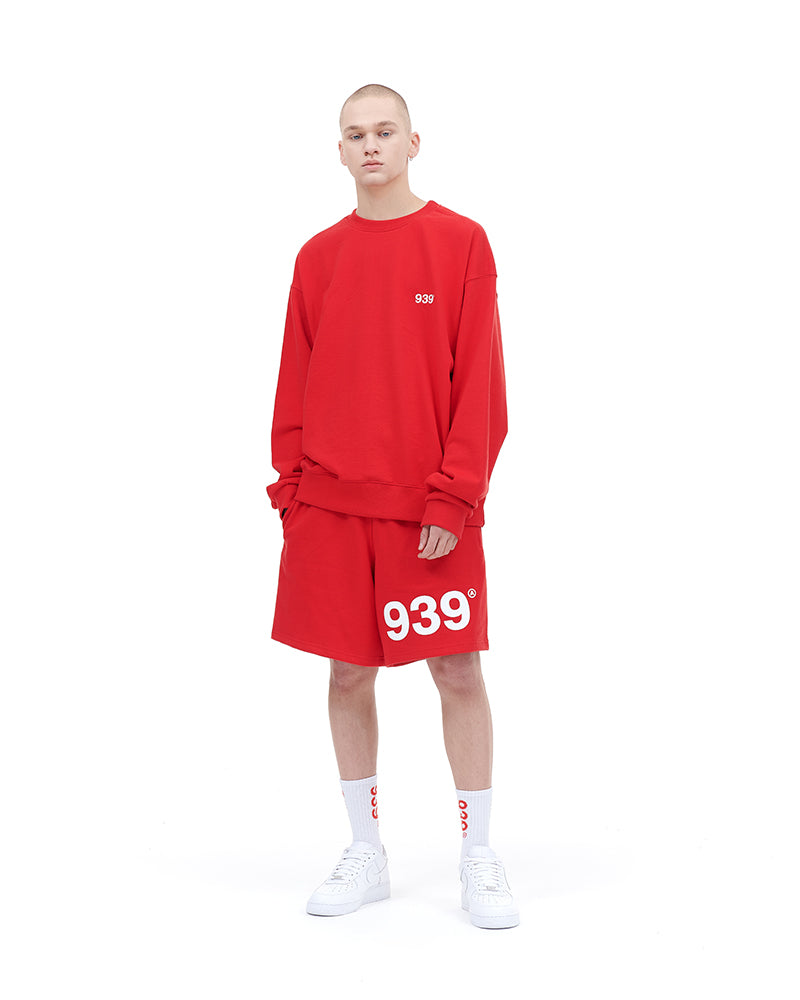 ARCHIVE BOLD (アーカイブボールド) 939 LOGO SWEAT SHORTS (DEEP RED)