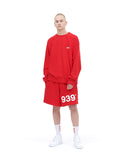 ARCHIVE BOLD (アーカイブボールド) 939 LOGO SWEAT SHORTS (DEEP RED)