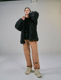 ディープリーク(DPRIQUE) OVERSIZED SHEARLING JACKET - GREY