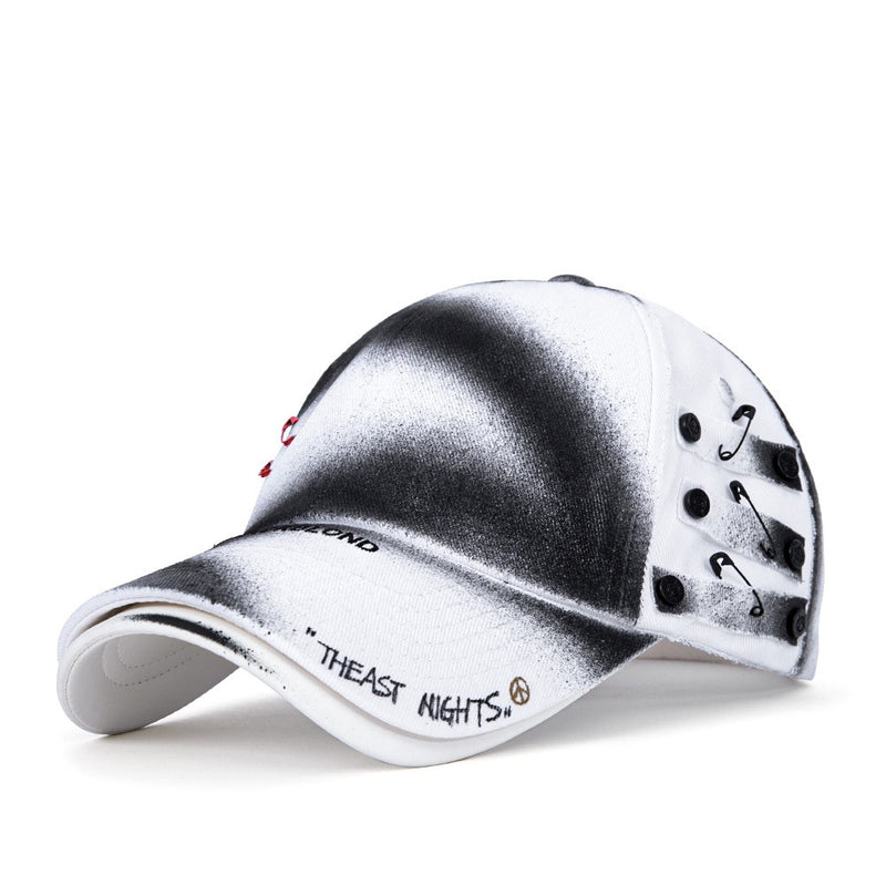 ブラックブロンド(BLACKBLOND) BBD Theast Sprayed Custom Double Visor Cap (White)