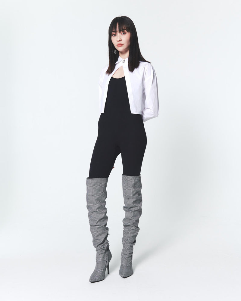 INPREP (インプレップ)Crystal Single Button Shirt White