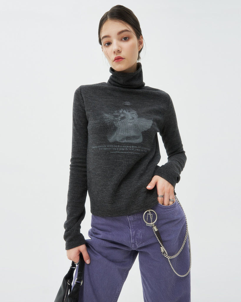 NCOVER(エンカバー)PLASTER CAST TURTLENECK KNIT-BLACK