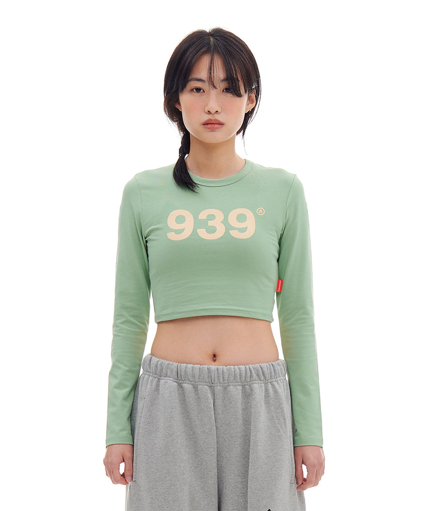 ARCHIVE BOLD (アーカイブボールド) 939 LOGO CROP LONG SLEEVE (PALE SAGE)