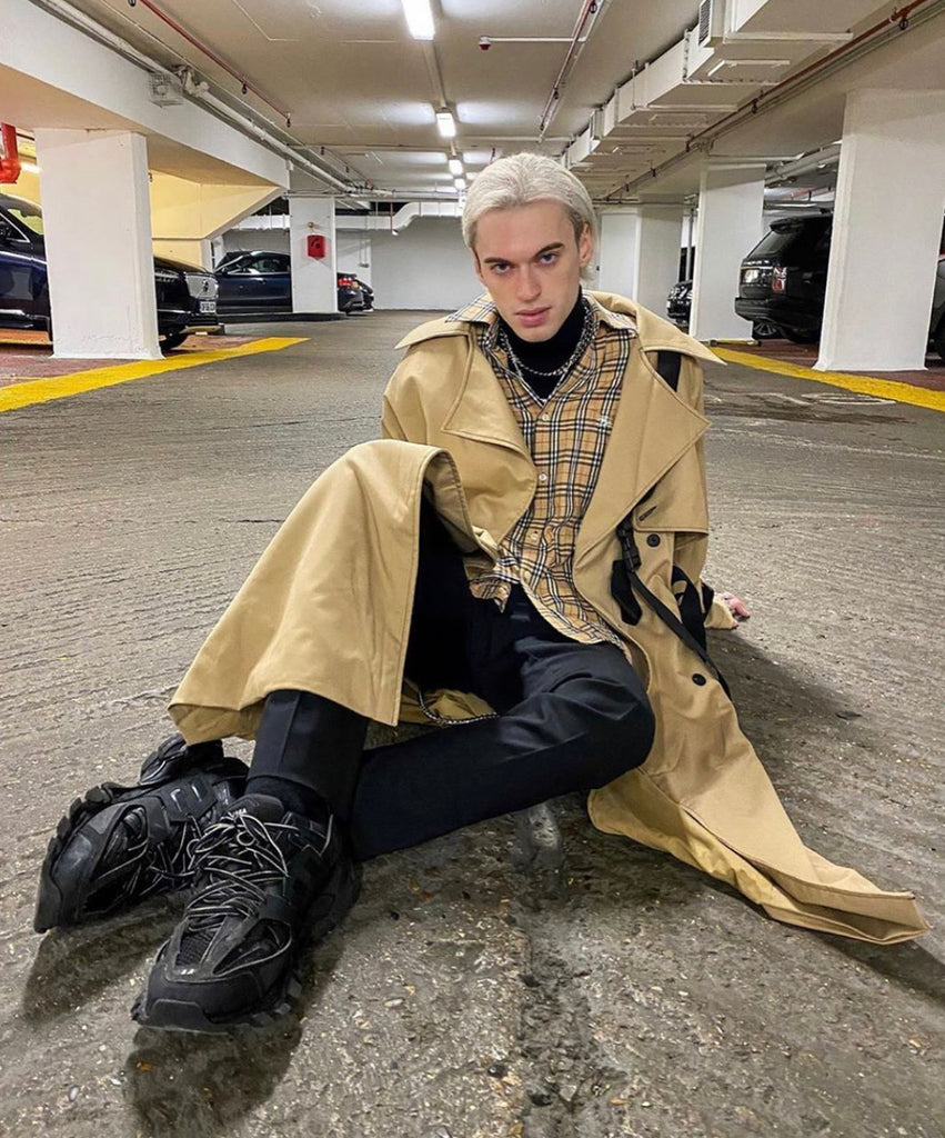 トレンディウビ(Trendywoobi) brown 3rope strap trenchcoat