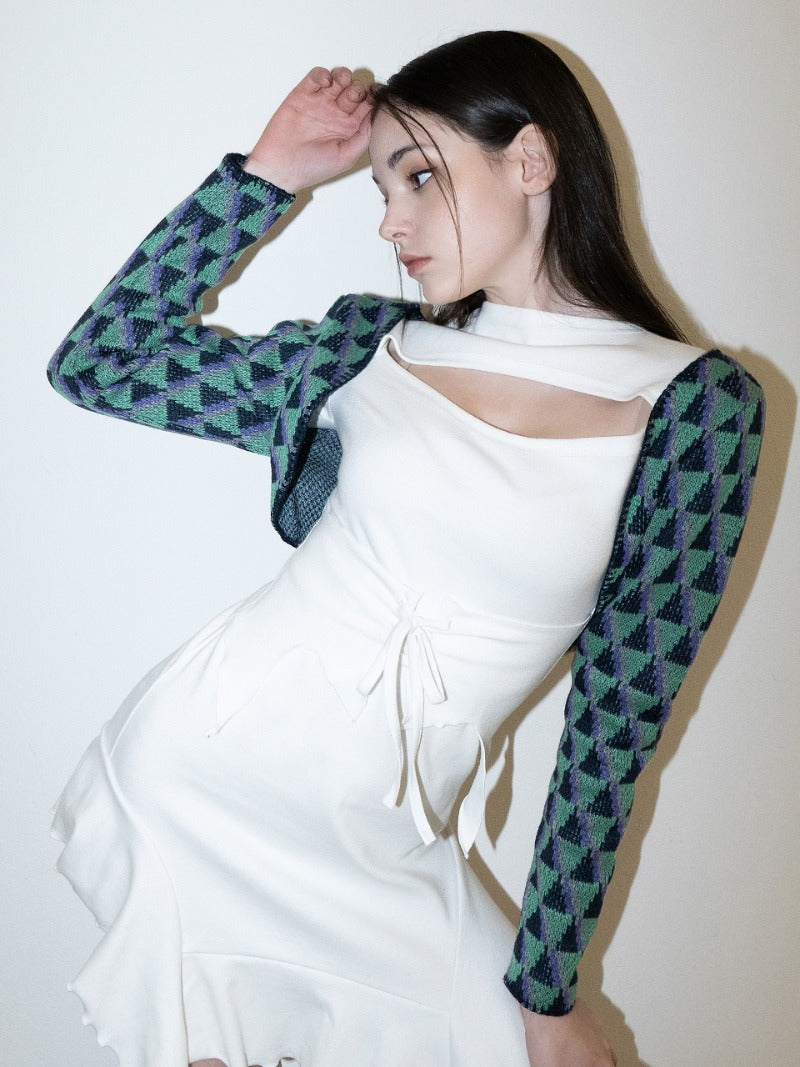 BABLETWO  (ビーエーブルトゥー)       Squid Knit Bolero (GREEN)