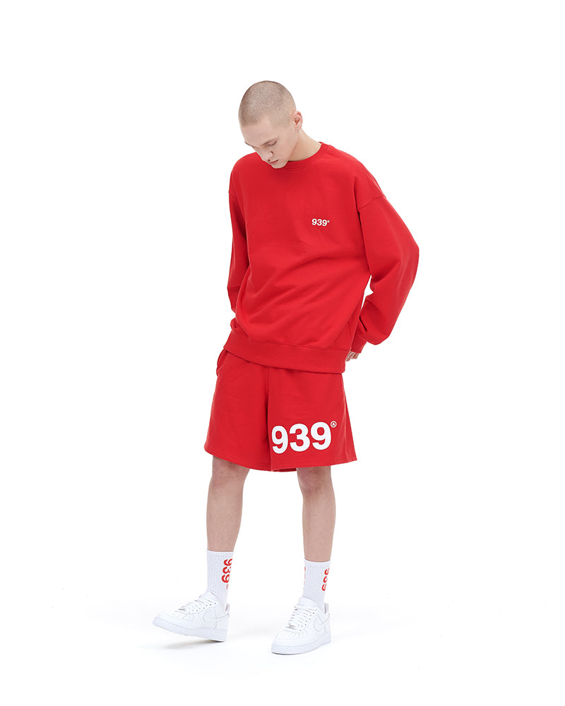 ARCHIVE BOLD (アーカイブボールド) 939 LOGO SWEAT SHORTS (DEEP RED)
