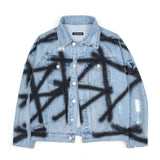 ブラックブロンド(BLACKBLOND) BBD Sprayed Custom Denim Jacket (Light Blue)