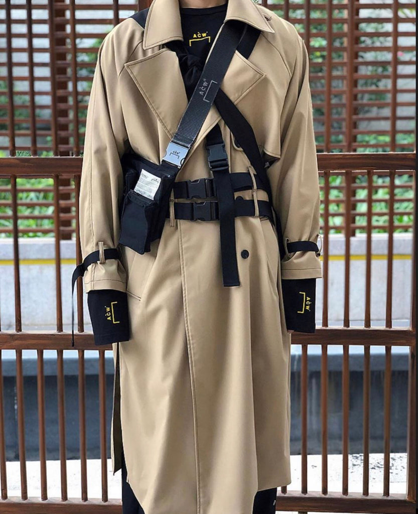 トレンディウビ(Trendywoobi) brown 3rope strap trenchcoat