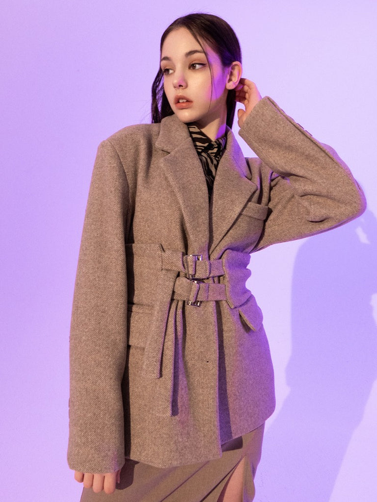 BABLETWO  (ビーエーブルトゥー)       Fantasia Corset Wool Jacket (BEIGE)