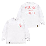 STIGMA(スティグマ)  22 YOUNG&RICH OVERSIZED LONG SLEEVES T-SHIRTS WHITE MELANGE