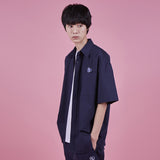 VARZAR(バザール) Heart Logo Set Up Over Fit Half Work Shirts (2color)