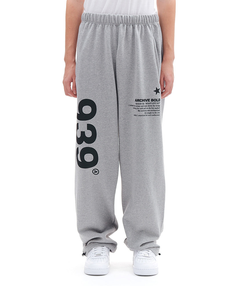ARCHIVE BOLD (アーカイブボールド) 939 LOGO SWEAT PANTS (GRAY)
