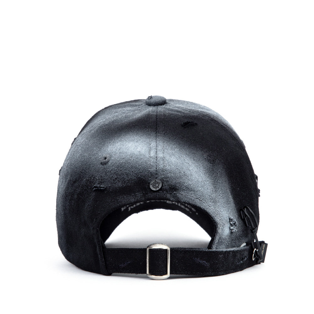 ブラックブロンド(BLACKBLOND) BBD Ripped Sprayed Custom Covered Logo Cap (Black)