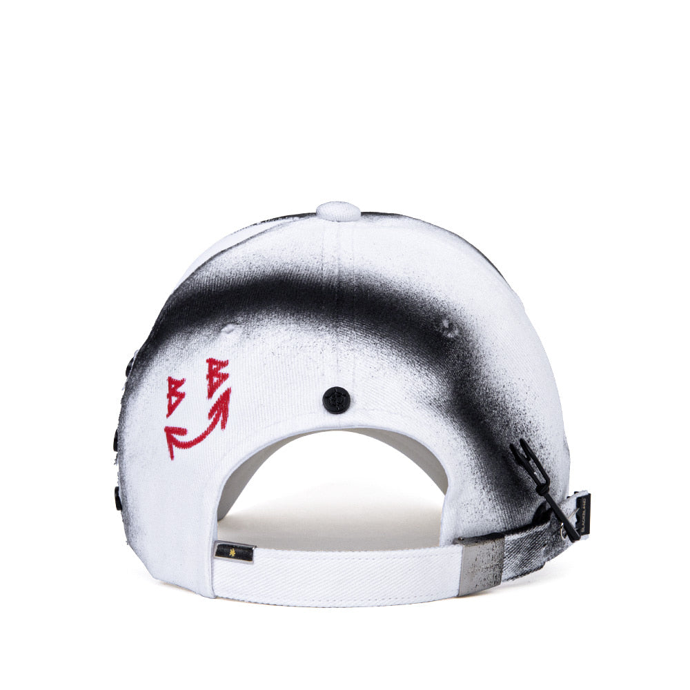 ブラックブロンド(BLACKBLOND) BBD Theast Sprayed Custom Double Visor Cap (White)