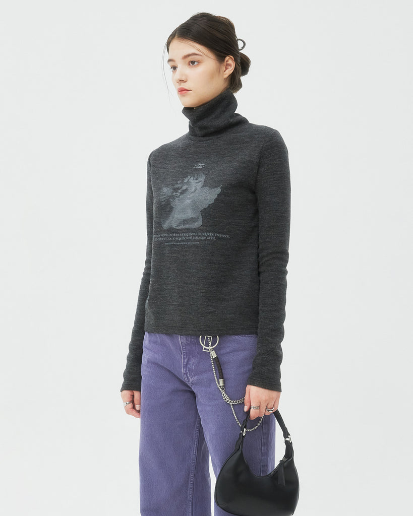 NCOVER(エンカバー)PLASTER CAST TURTLENECK KNIT-BLACK