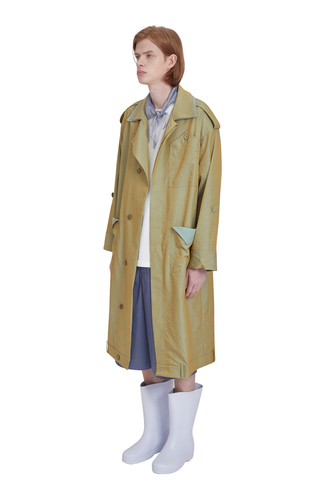 レイブレス(LABELESS) GREEN UPSIDE DOWN LONG COAT