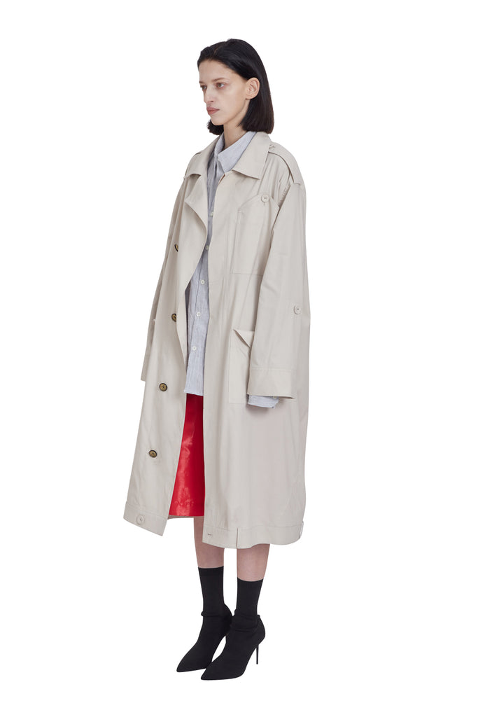 レイブレス(LABELESS) IVORY UPSIDE DOWN LONG COAT
