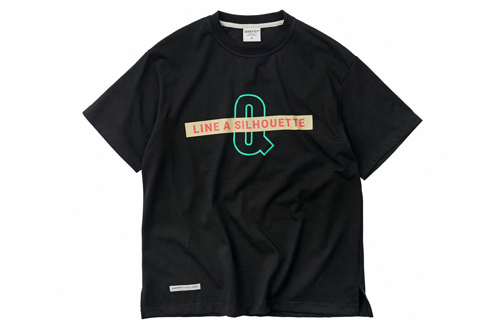 QUIETIST (クワイエティスト) Q Diagonal Logo T-Shirts (black)
