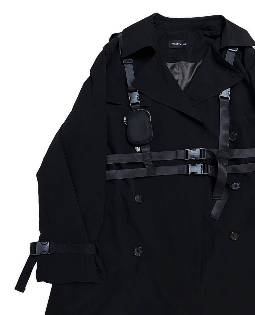 トレンディウビ(Trendywoobi) Tr Black strap trenchcoat ver.2