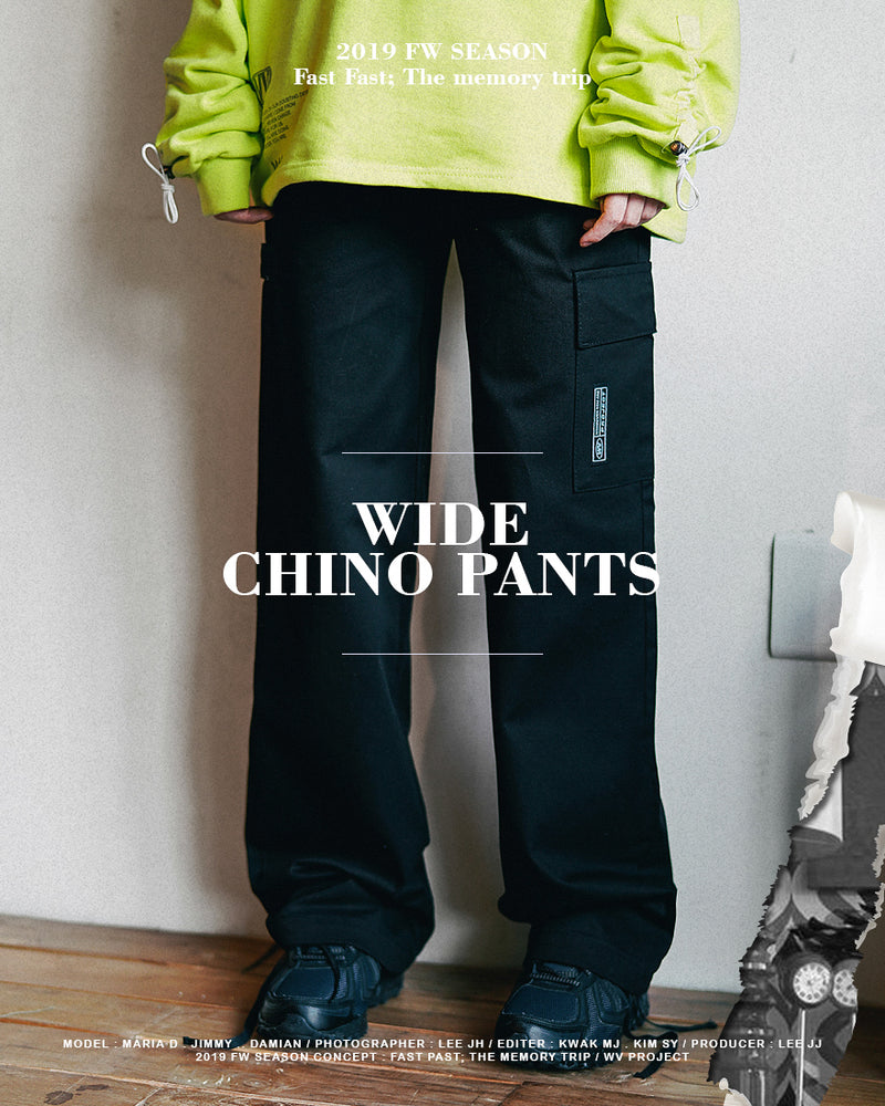 ダブルユーブイプロジェクト(WV PROJECT)WIDE CHINO PANTS BLACK CRLP7330