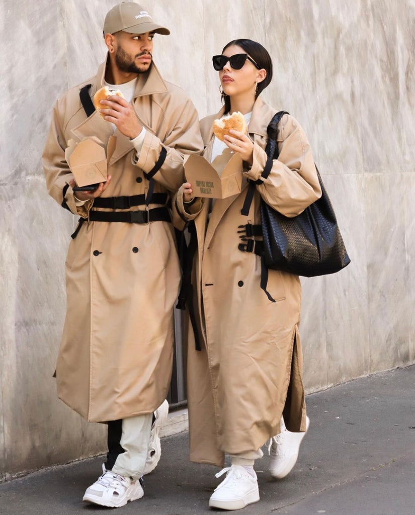 トレンディウビ(Trendywoobi) brown 3rope strap trenchcoat