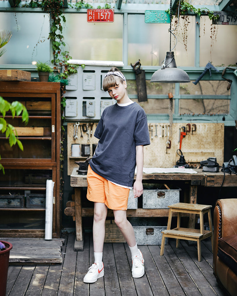 ダブルユーブイプロジェクト(WV PROJECT) Town Pigment short-sleeved shirt Navy JIST7505