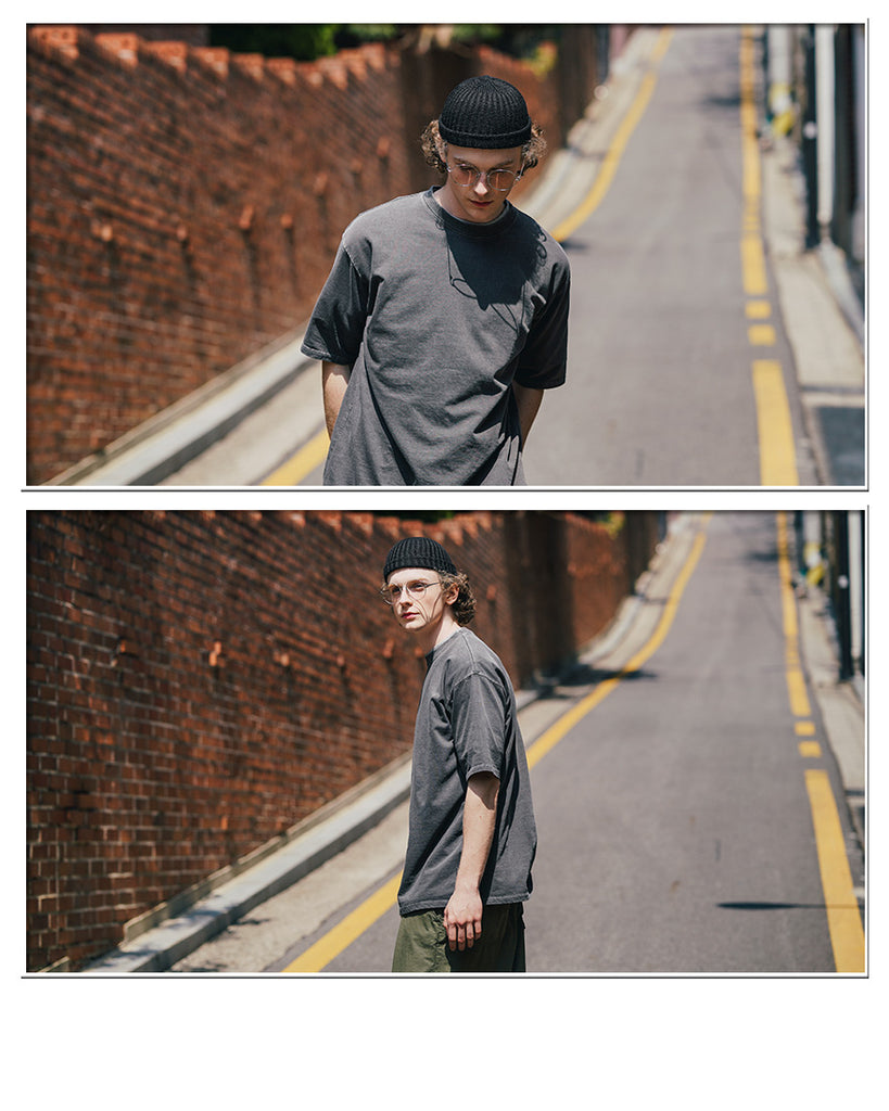 ダブルユーブイプロジェクト(WV PROJECT) Town Pigment short-sleeved shirt DarkGrey JIST7505