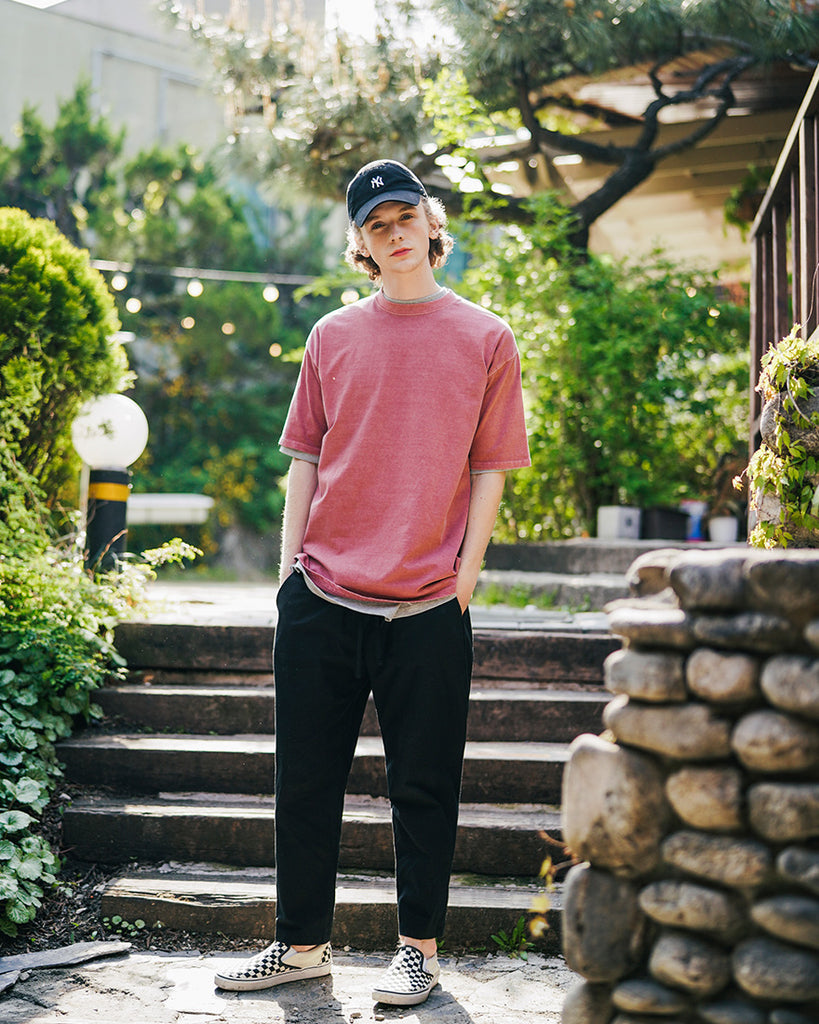 ダブルユーブイプロジェクト(WV PROJECT) Town Pigment short-sleeved shirt OldPink JIST7505