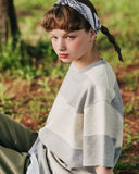 ダブルユーブイプロジェクト(WV PROJECT) Mid-Summer Stripe Short-Sleeved T-Shirt Grey JIST7508
