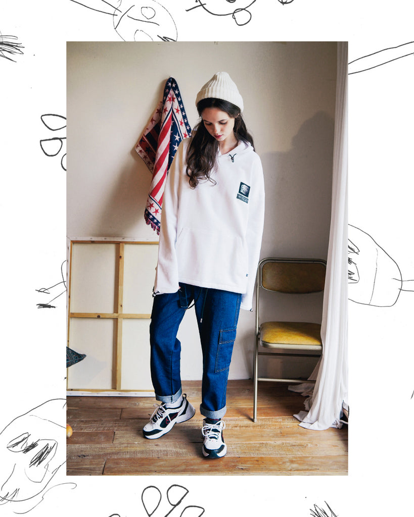 ダブルユーブイプロジェクト(WV PROJECT) Elastin Hoodie WHITE JJHD7322