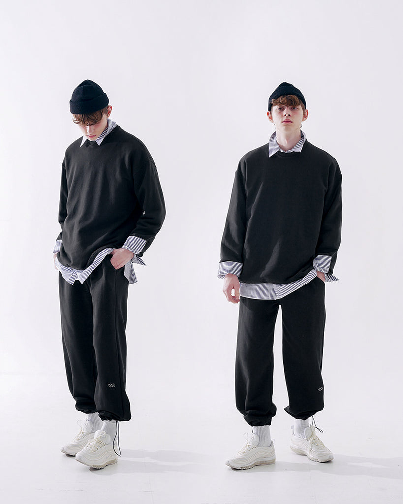 ダブルユーブイプロジェクト(WV PROJECT) Suffled sweatshirt Black JJMT7468