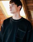 ダブルユーブイプロジェクト(WV PROJECT) SPORTY STITCH SWEATSHIR BLACK  JSMT7319