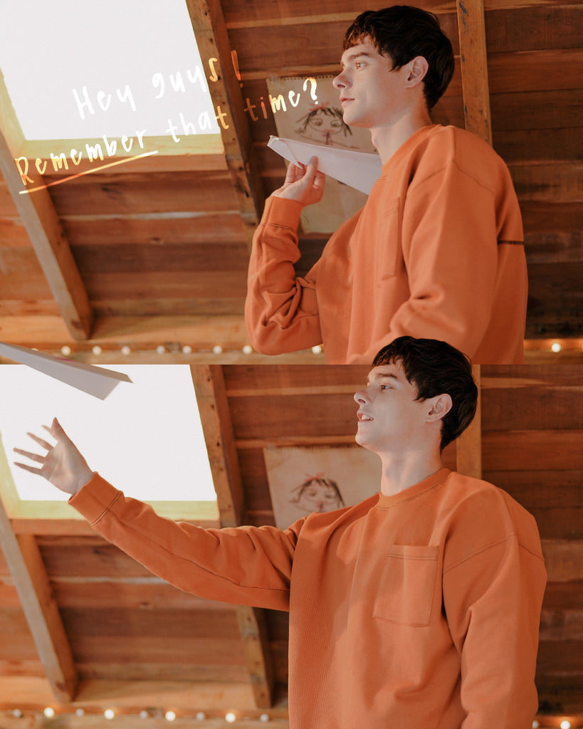 ダブルユーブイプロジェクト(WV PROJECT) SPORTY STITCH SWEATSHIRT DARK ORANGE JSMT7319