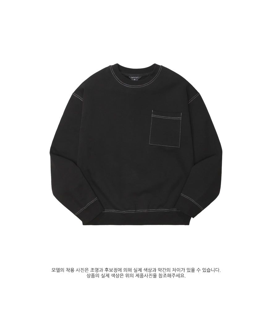 ダブルユーブイプロジェクト(WV PROJECT) SPORTY STITCH SWEATSHIR BLACK  JSMT7319