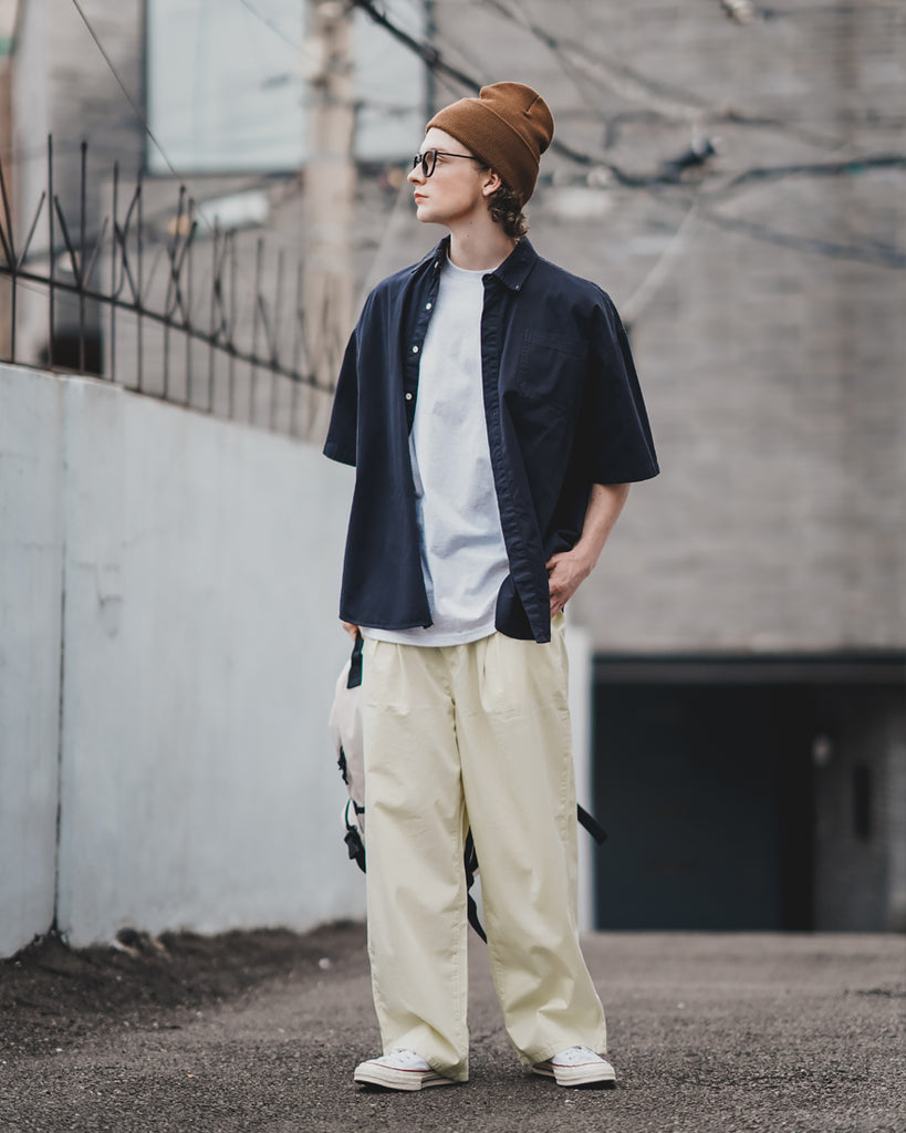 ダブルユーブイプロジェクト(WV PROJECT) City Summer Short-sleeved Shirt Navy KMSS7493