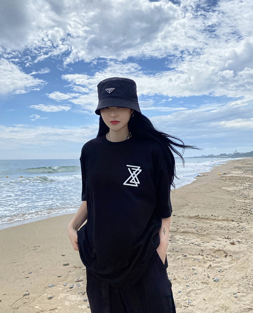 DAYDAF (デイダフ) DAYDAF LOGO 2/1 T-SHIRT (BLACK)