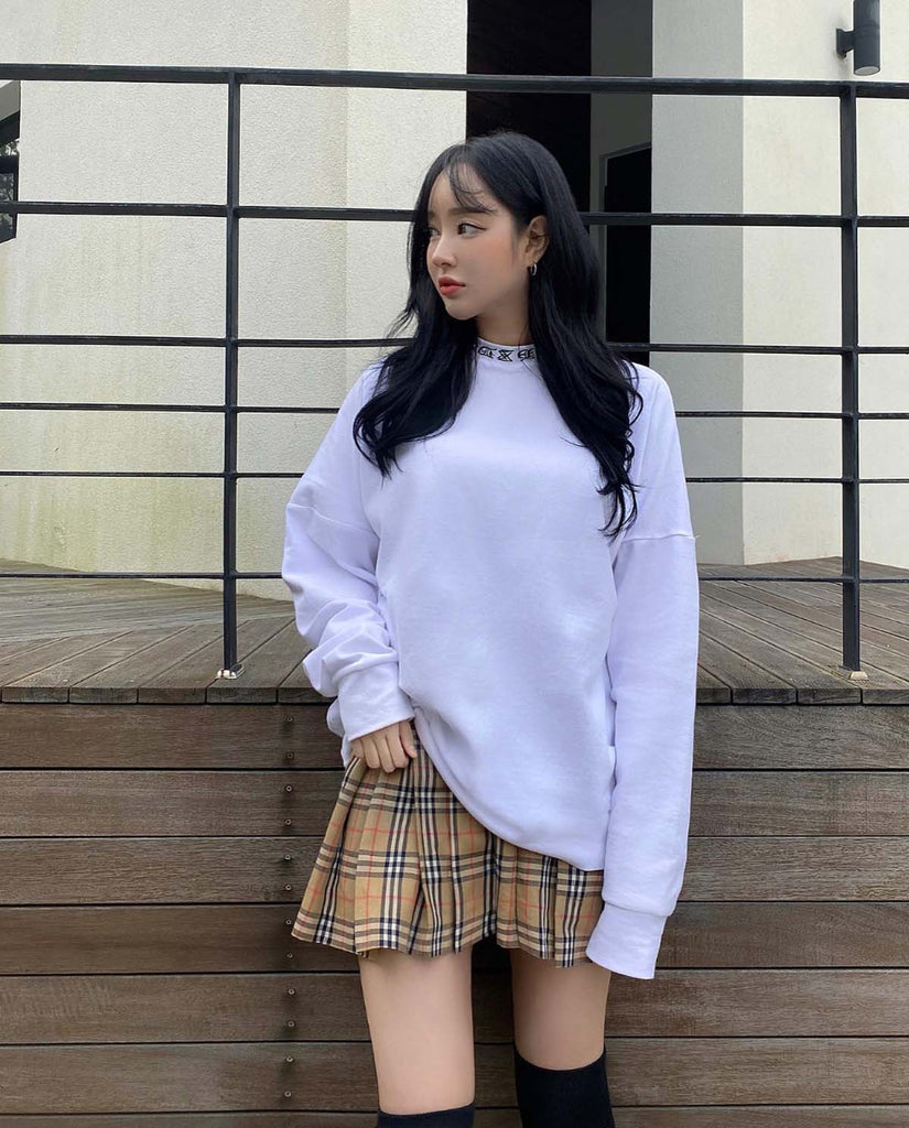 DAYDAF (デイダフ) DAYDAF NECK LOGO SLEEVE T-SHIRT (WHITE)