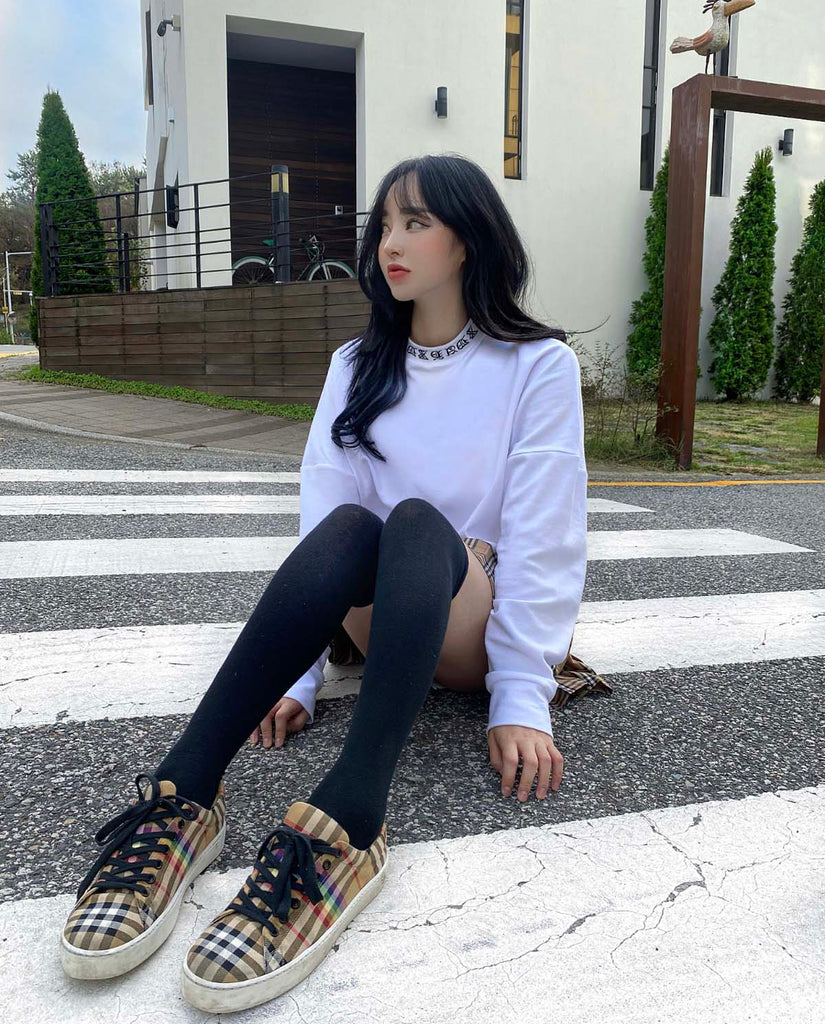 DAYDAF (デイダフ) DAYDAF NECK LOGO SLEEVE T-SHIRT (WHITE)