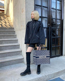 DAYDAF (デイダフ) DAYDAF BLACK LABEL NASLAN HIGH NECKED HALF ZIP-UP WINDBREAKER - BLACK