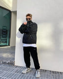 DAYDAF (デイダフ) DAYDAF BLACK LABEL NASLAN HIGH NECKED HALF ZIP-UP WINDBREAKER - BLACK