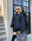 DAYDAF (デイダフ) DAYDAF BLACK LABEL NASLAN HIGH NECKED HALF ZIP-UP WINDBREAKER - BLACK