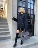 DAYDAF (デイダフ) DAYDAF BLACK LABEL NASLAN HIGH NECKED HALF ZIP-UP WINDBREAKER - BLACK