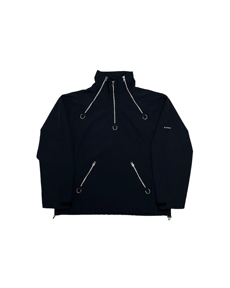 DAYDAF (デイダフ) DAYDAF BLACK LABEL NASLAN HIGH NECKED HALF ZIP-UP WINDBREAKER - BLACK