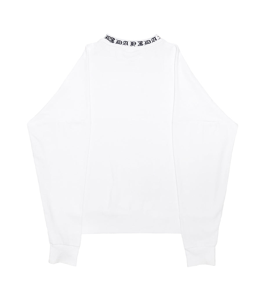 DAYDAF (デイダフ) DAYDAF NECK LOGO SLEEVE T-SHIRT (WHITE)