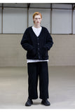 メスノウン(MASSNOUN) DOUBLE SOFT WOOL QUILTING CARDIGAN MFNCD001-BK