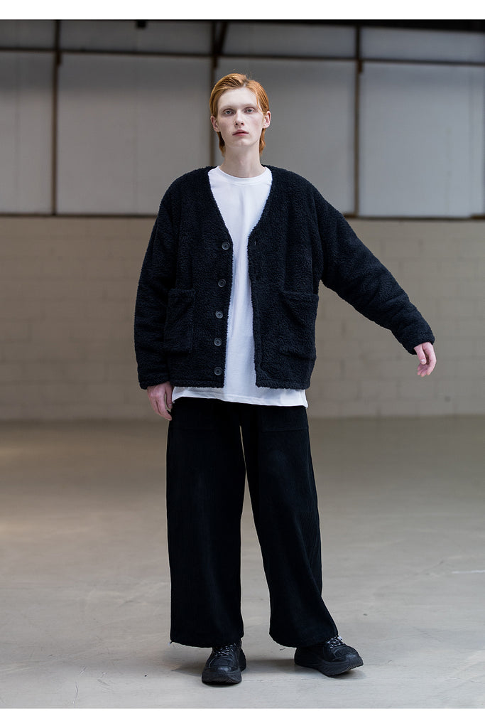 メスノウン(MASSNOUN) DOUBLE SOFT WOOL QUILTING CARDIGAN MFNCD001-BK